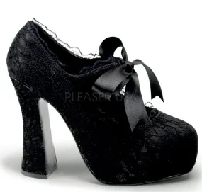 5" Satin Platform Lace Overlay Pump (DEMON-11)