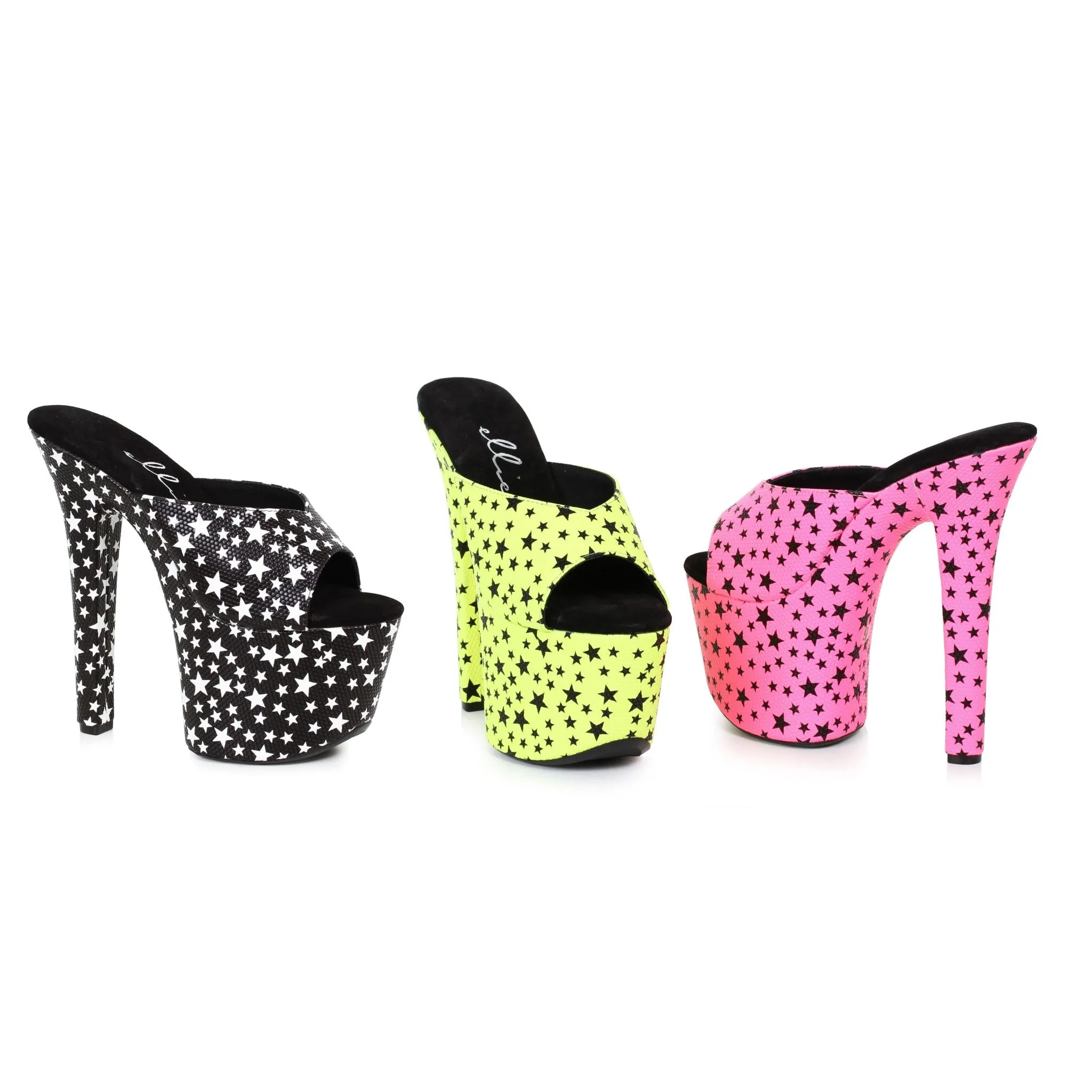 7" Heel Mule Sandal With Star Print (ES711-GAZE)