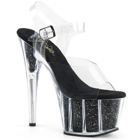 ADORE-708G Black Glitter Platform 7 Inch Pole Dancing Heel