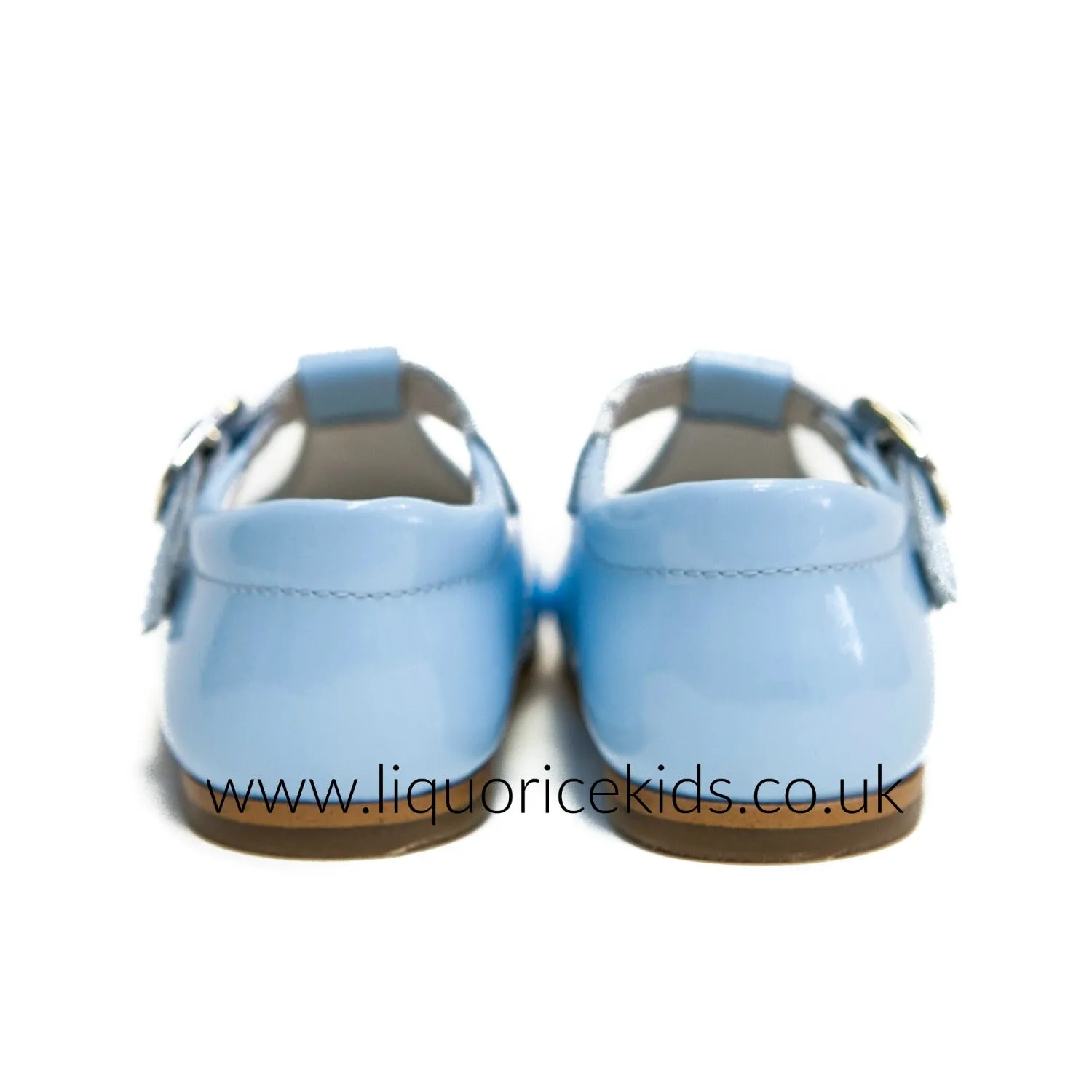 Andanines Boys Baby Blue Patent Leather T-Bars