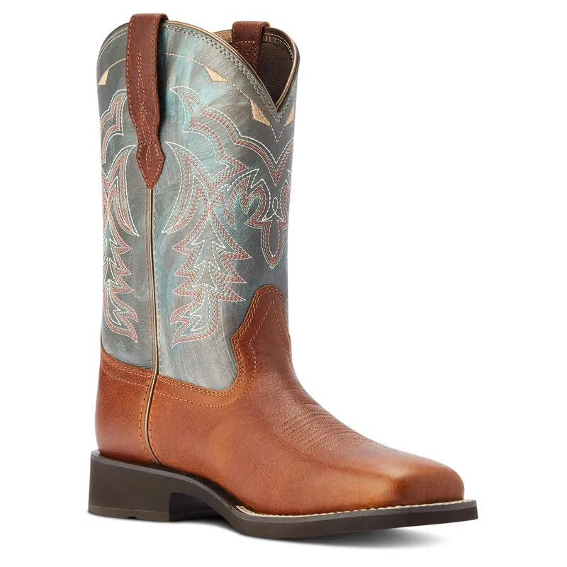 Ariat Women's Delilah Western Boot - Spiced Cider/ Teal River 10042420