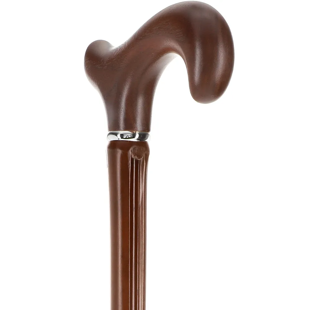 Bamboo Shaft Cane with Walnut Derby Handle: Elegant Design