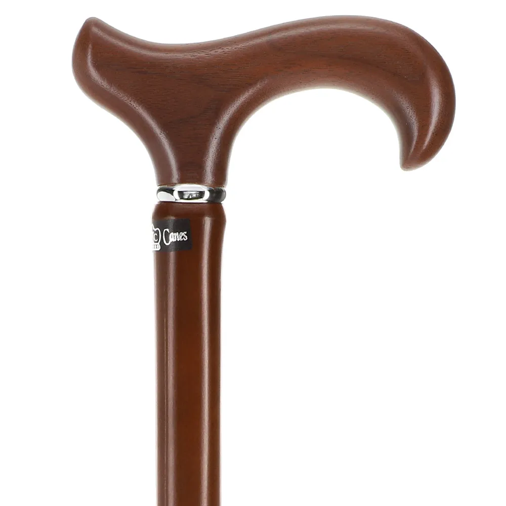 Bamboo Shaft Cane with Walnut Derby Handle: Elegant Design