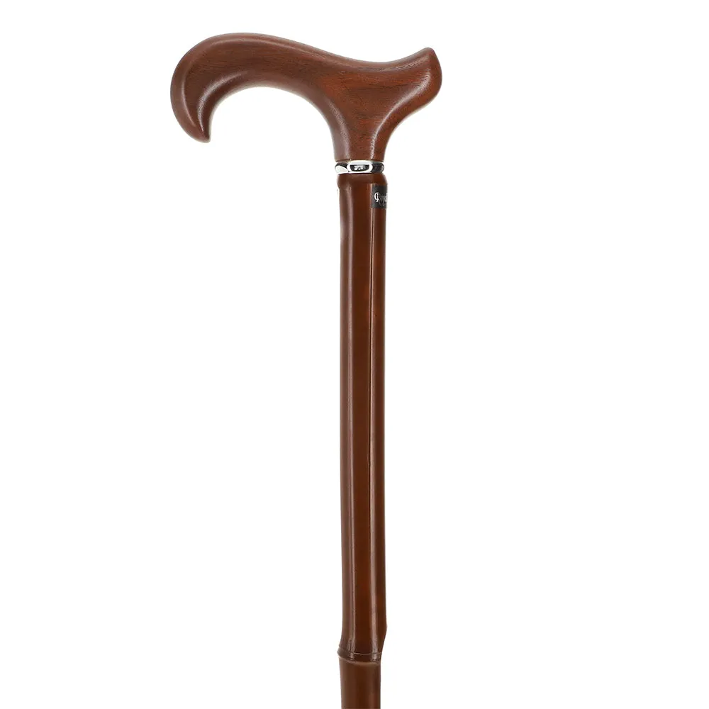 Bamboo Shaft Cane with Walnut Derby Handle: Elegant Design