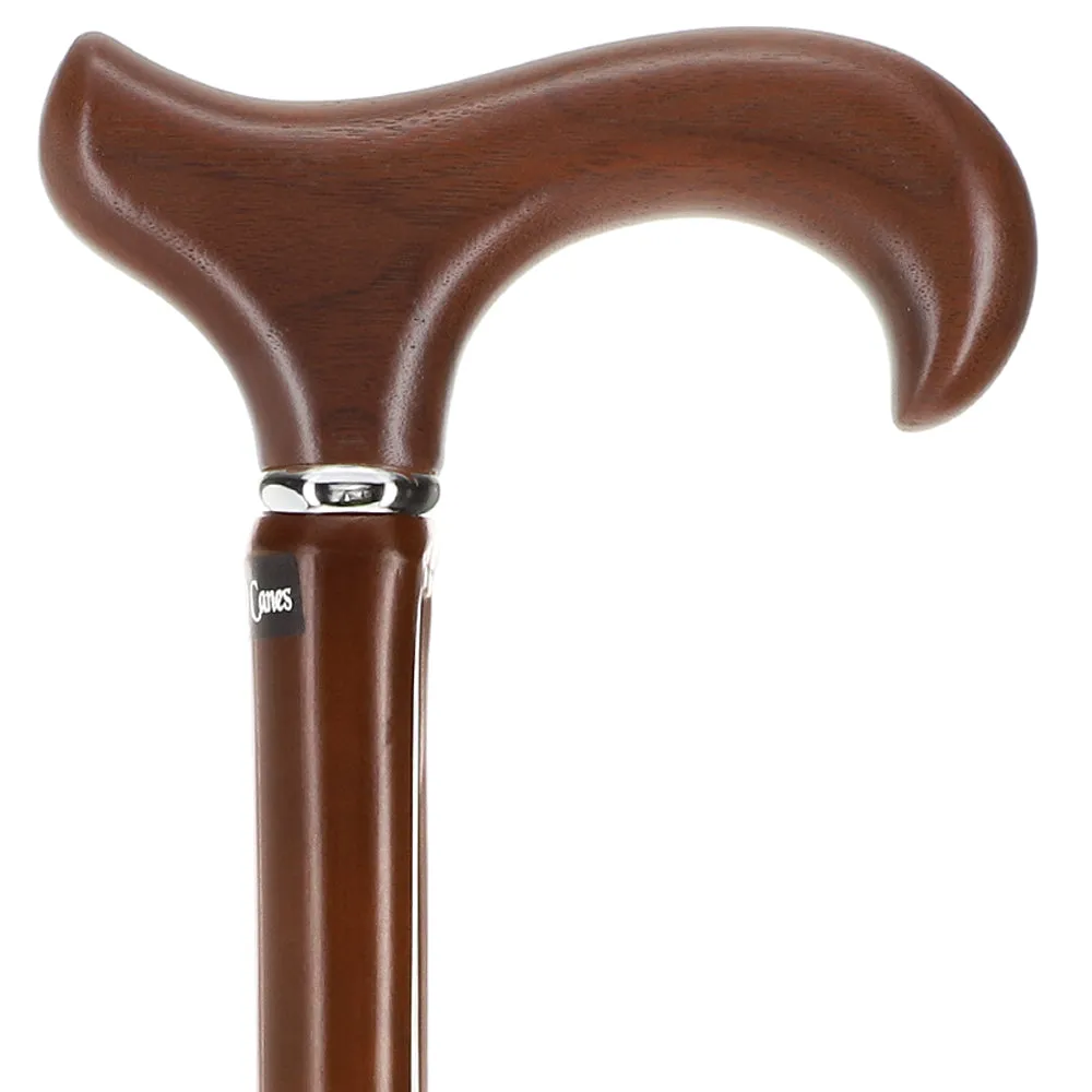 Bamboo Shaft Cane with Walnut Derby Handle: Elegant Design