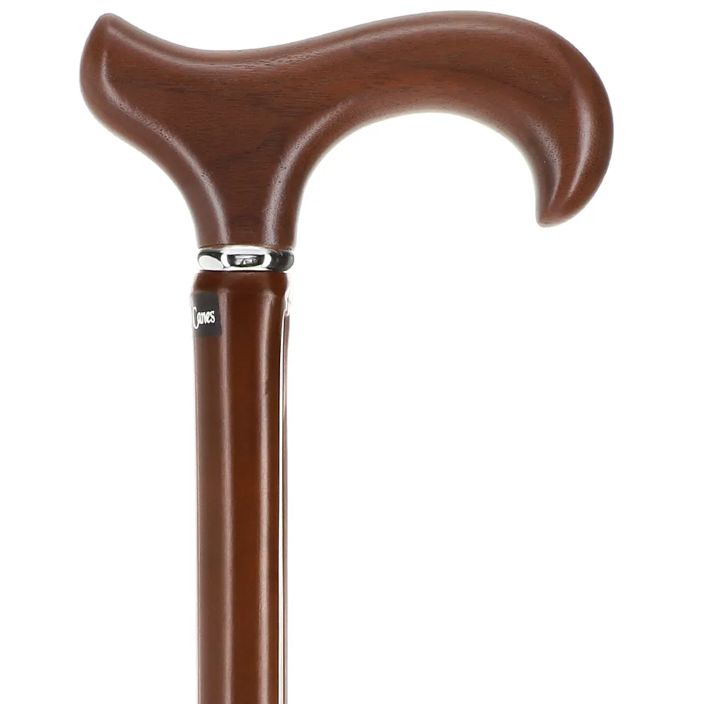 Bamboo Shaft Cane with Walnut Derby Handle: Elegant Design