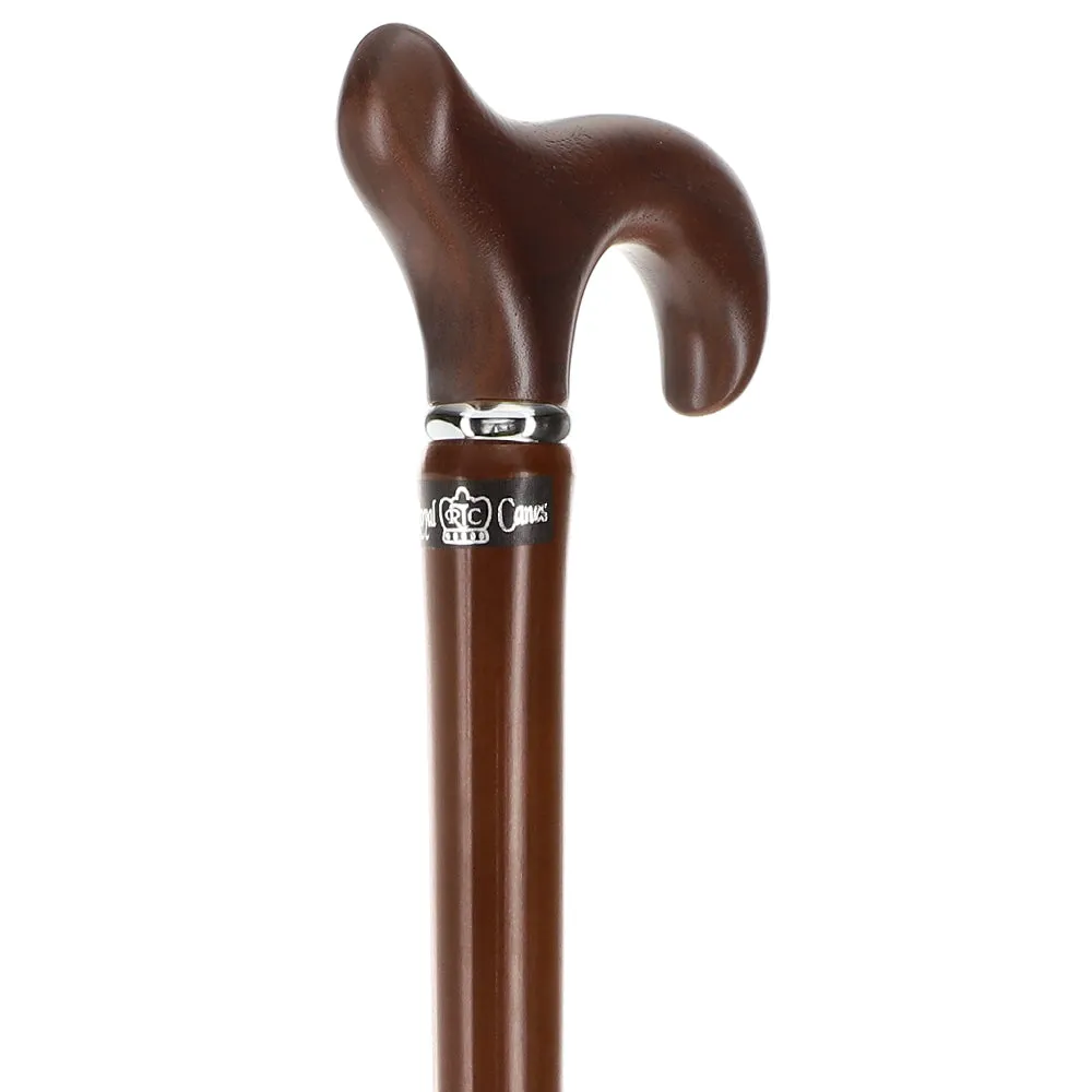 Bamboo Shaft Cane with Walnut Derby Handle: Elegant Design