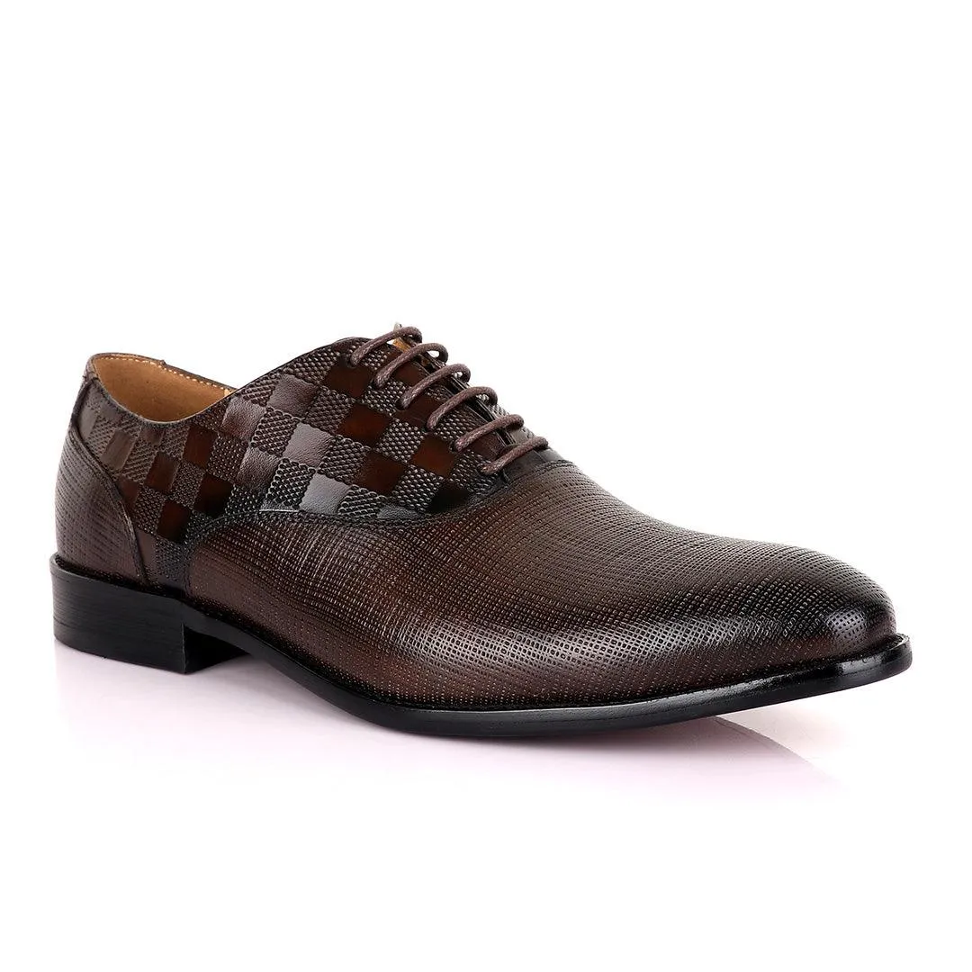 Berluti With Checkered Design  Derby shoes-Coffee