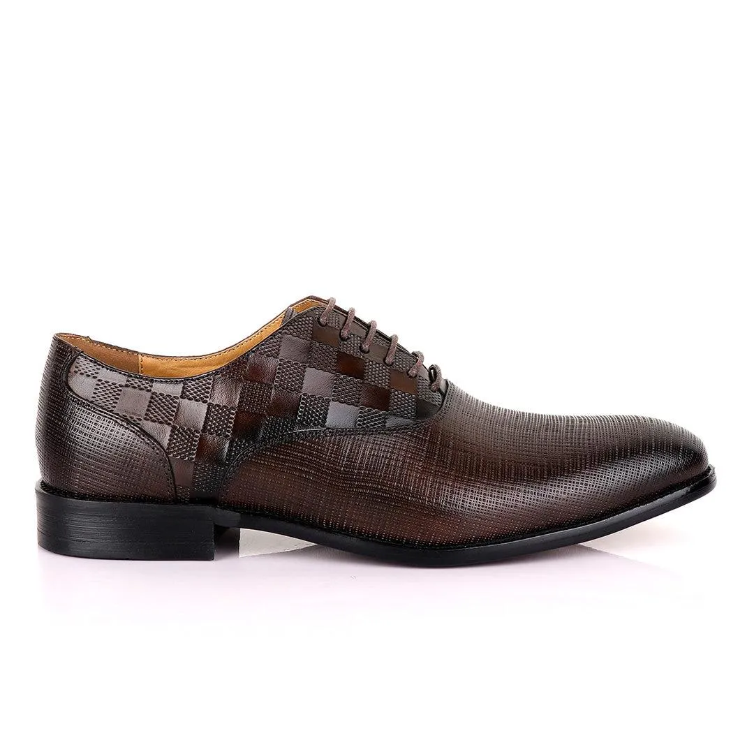 Berluti With Checkered Design  Derby shoes-Coffee