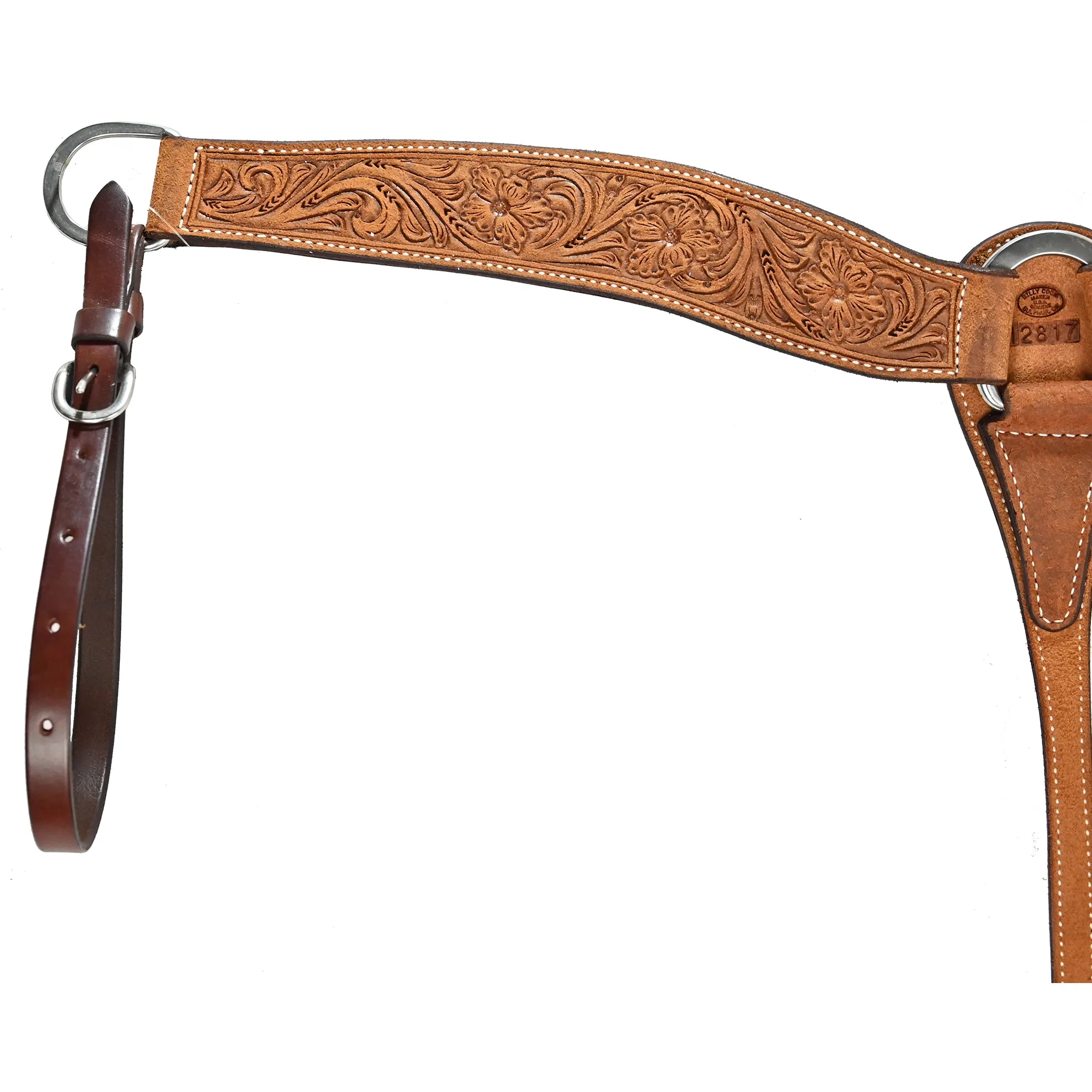 Billy Cook Saddlery 3" Roughout Floral Tooled Breast Collar