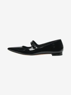 Black patent Mary Jane flat shoes - size EU 39