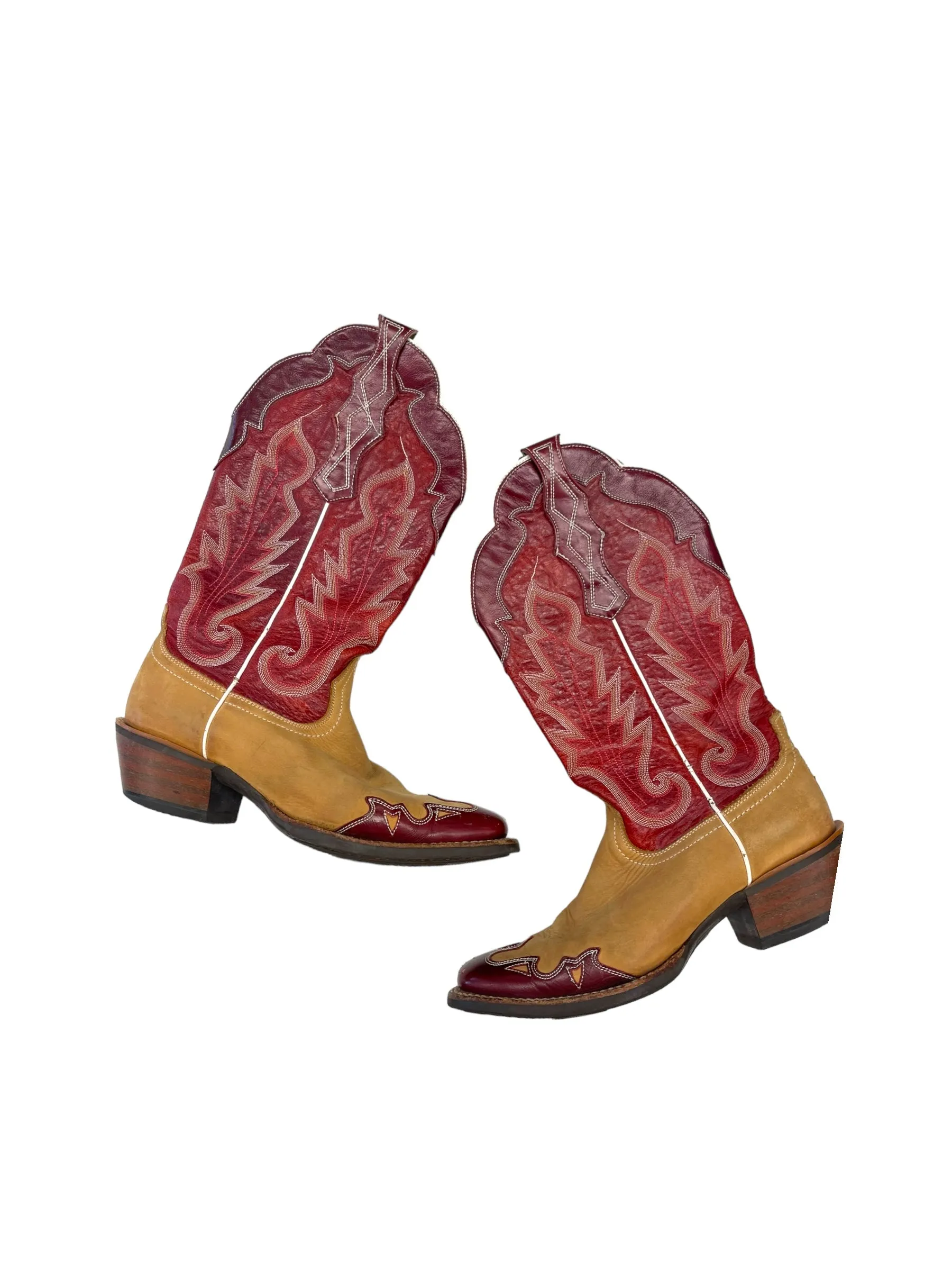 Boots Western By Ariat In Brown & Red, Size: 9