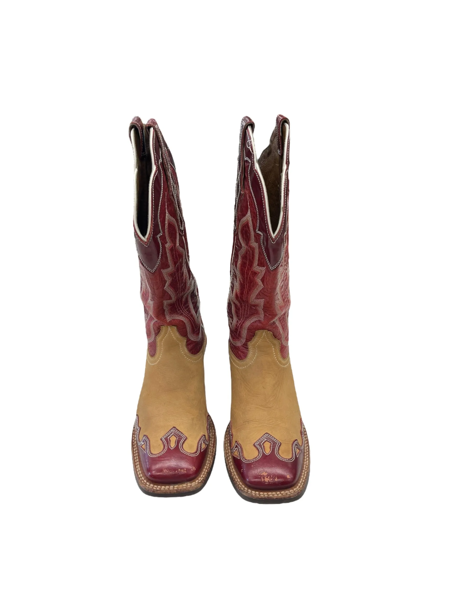 Boots Western By Ariat In Brown & Red, Size: 9