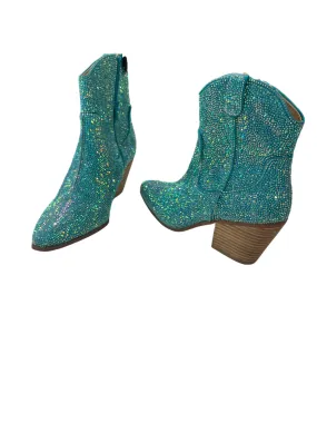 Boots Western By Betsey Johnson In Teal, Size: 7.5