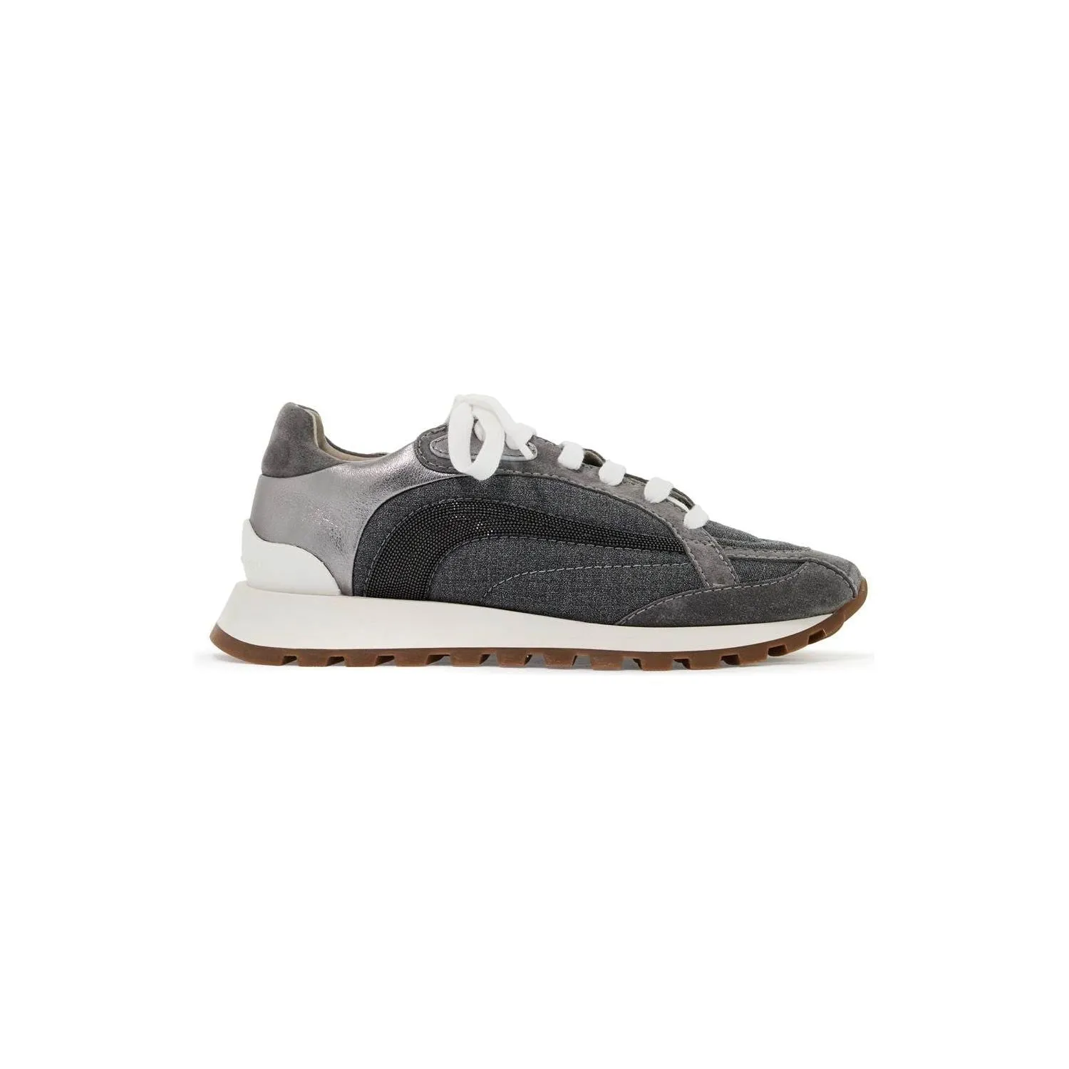 Brunello Cucinelli wool sneakers with precious stripe design