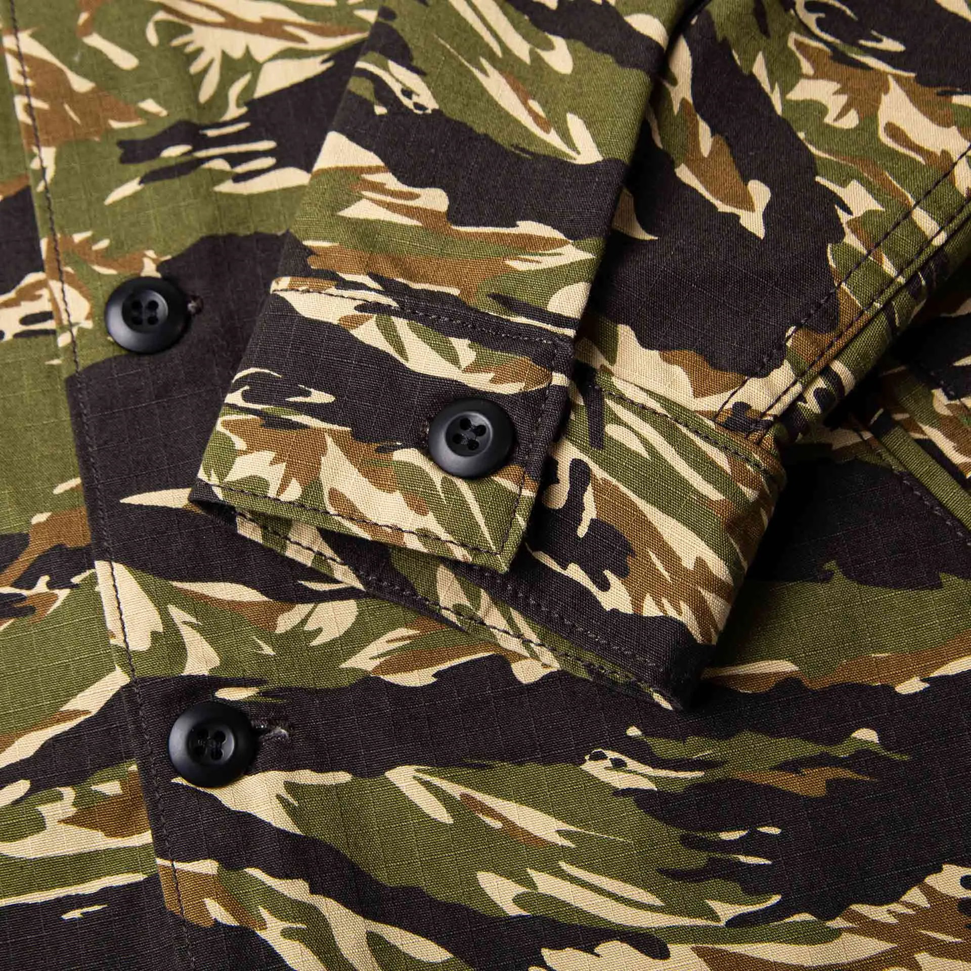 BWS-03 MILITARY OVERSHIRT 8 oz. tiger camo ripstop [AW24]