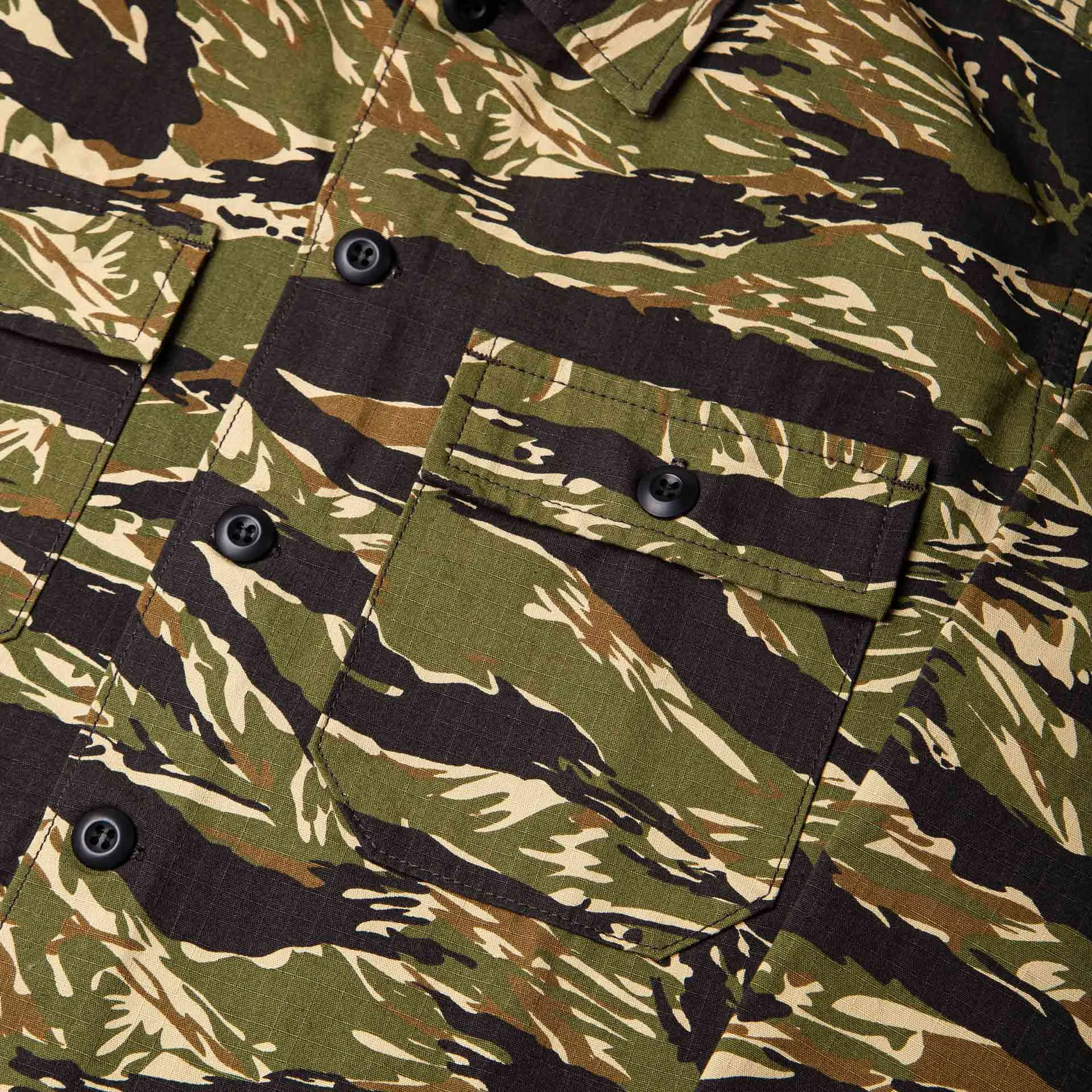 BWS-03 MILITARY OVERSHIRT 8 oz. tiger camo ripstop [AW24]