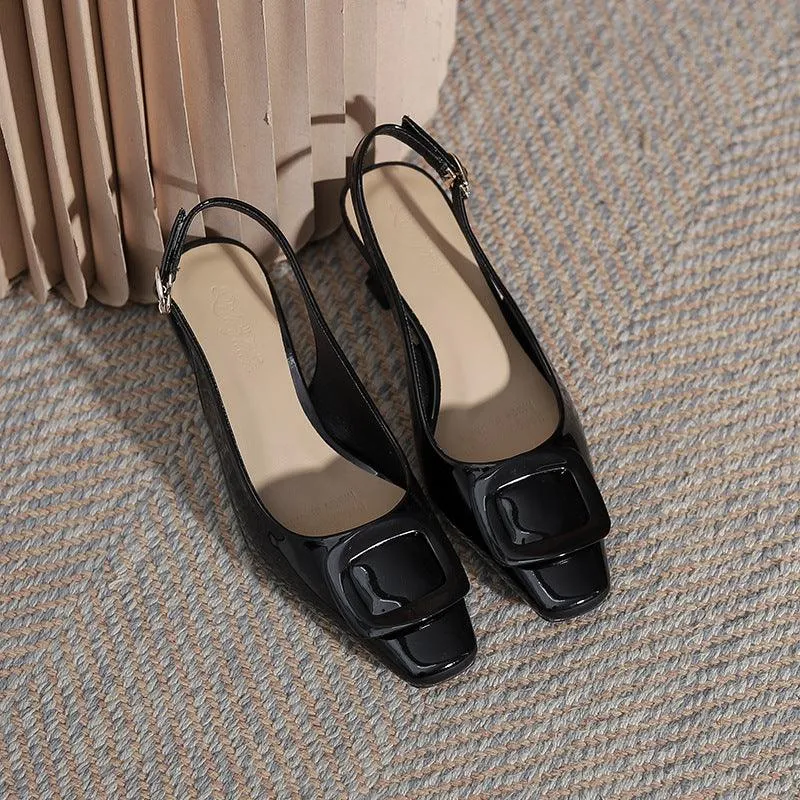 Chic Closed Toe Buckle Stiletto Heels for Summer