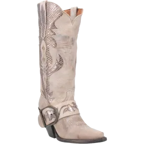 Dan Post Ladies Sydney White Leather Western Boots DP4204