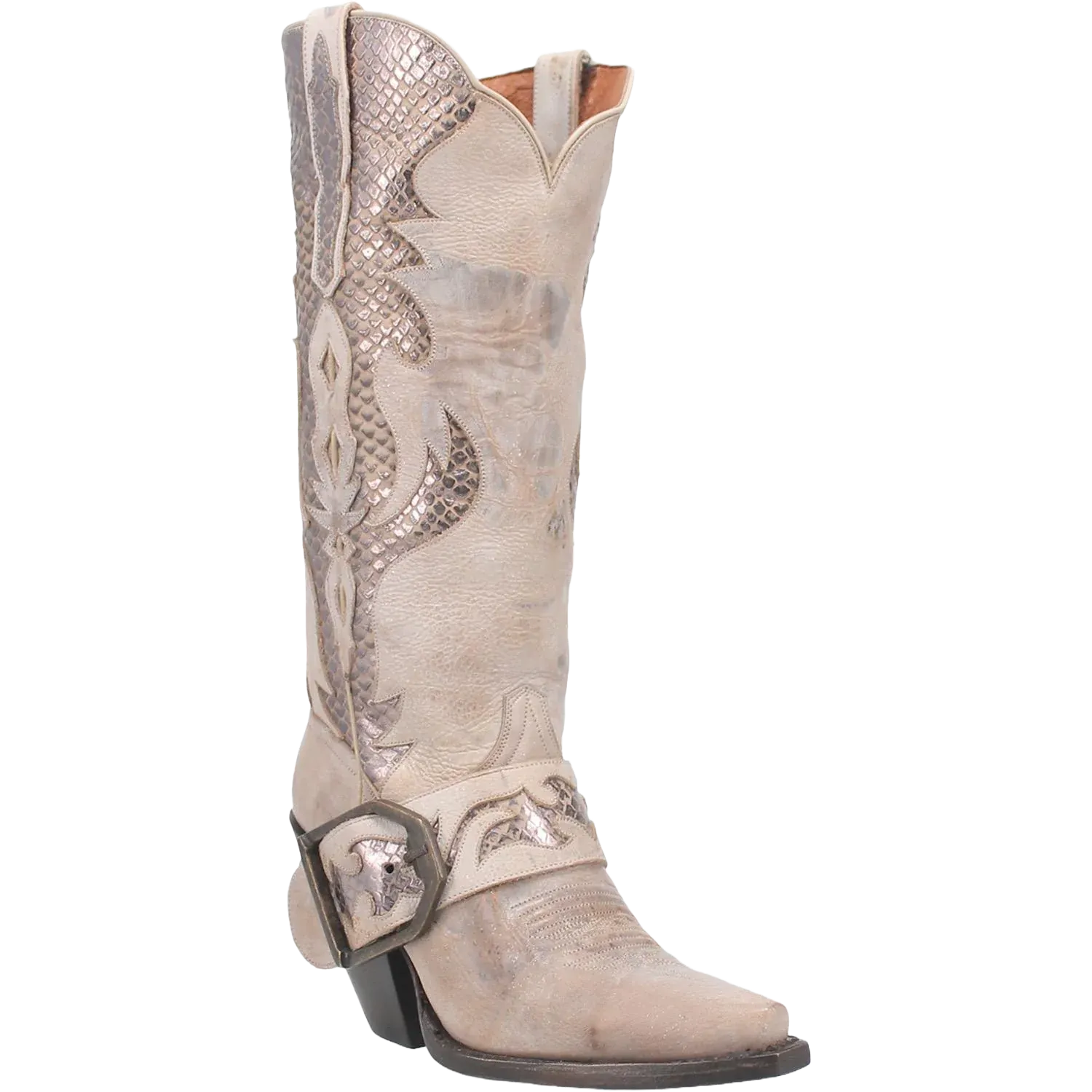 Dan Post Ladies Sydney White Leather Western Boots DP4204