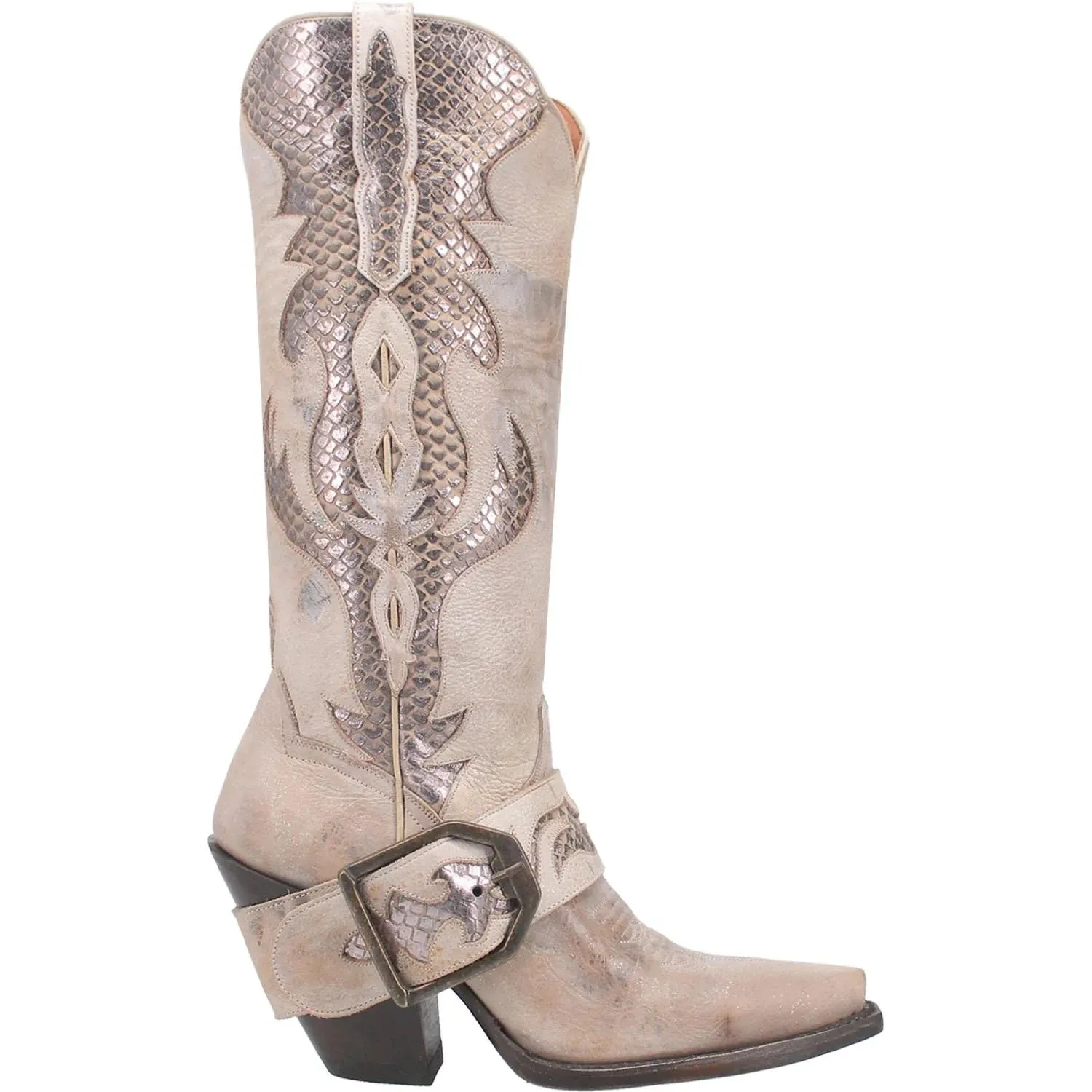 Dan Post Ladies Sydney White Leather Western Boots DP4204