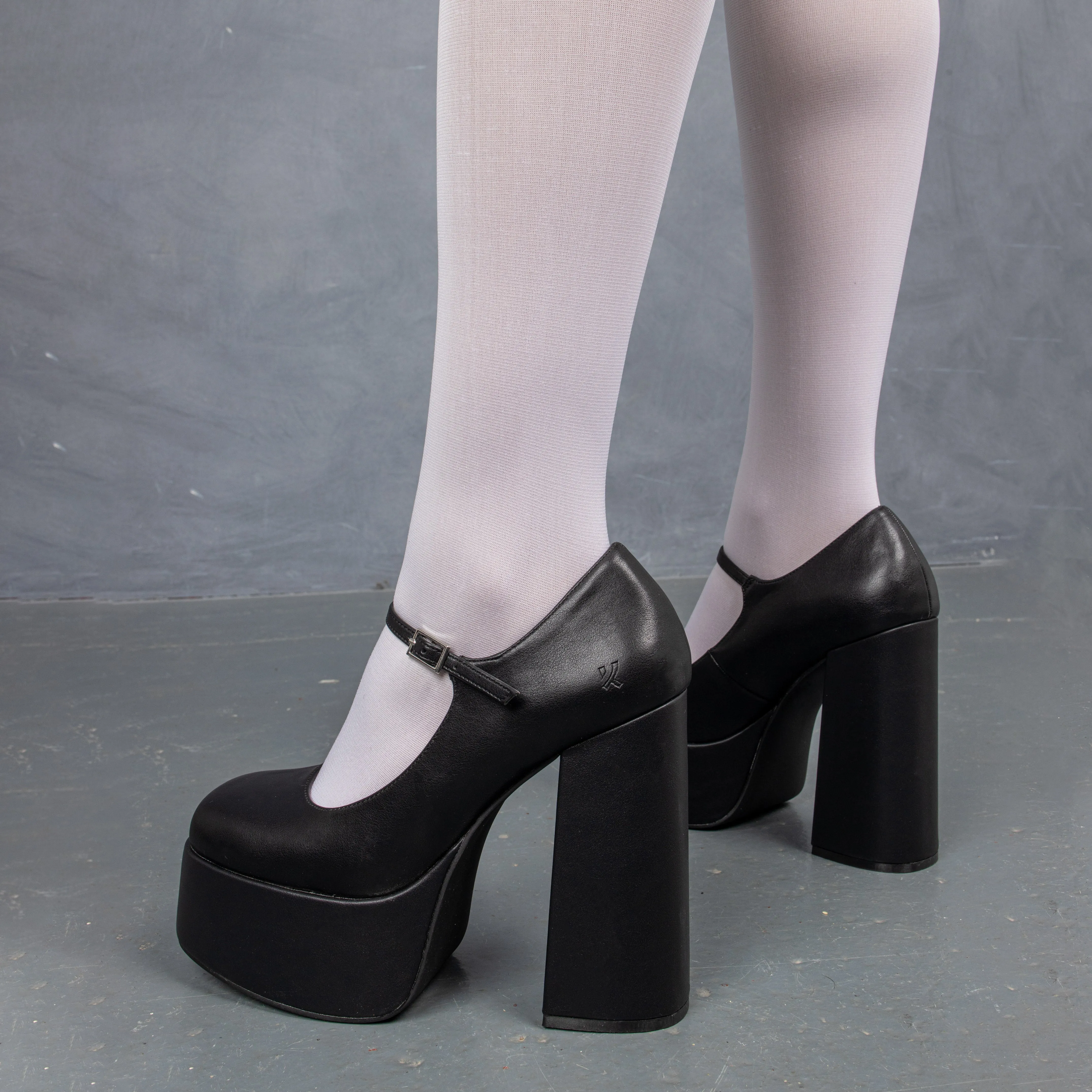 Darkbloom Black Platform Heels