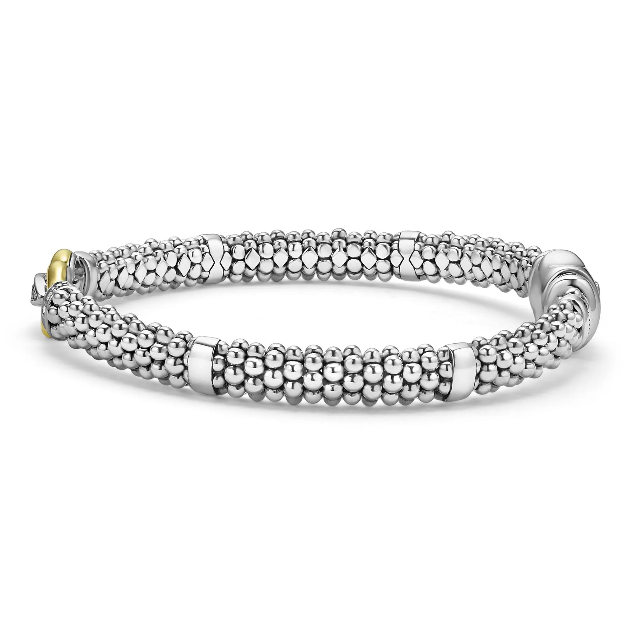 Derby Two-Tone Caviar Buckle Diamond Bracelet | 6mm