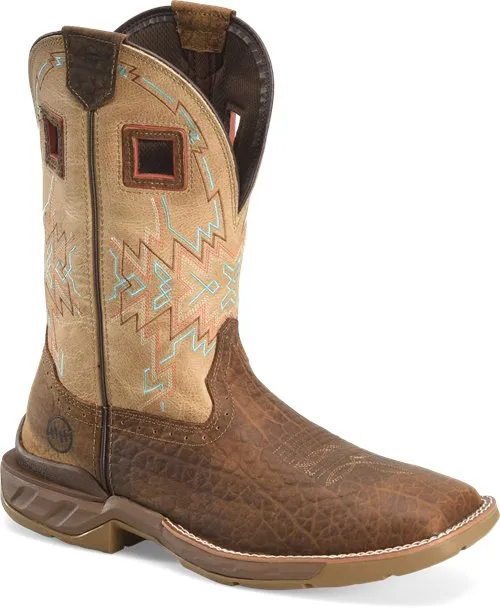 Double H Men's 11" Phantom Rider Clem Square Toe Pull-On Work Boots - Tan/White DH5361