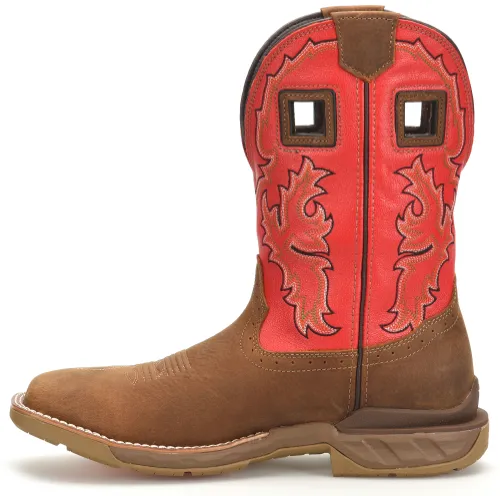 Double H Men's 11" Phantom Rider Henly WP Safety Toe Work Boot - Tan/Red DH5358