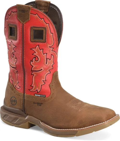 Double H Men's 11" Phantom Rider Henly WP Safety Toe Work Boot - Tan/Red DH5358