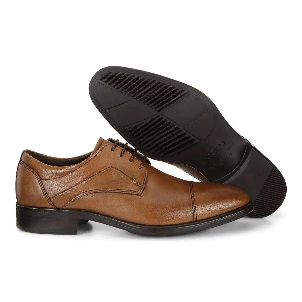 ECCO Men's City Tray Cap Toe Tie Brown