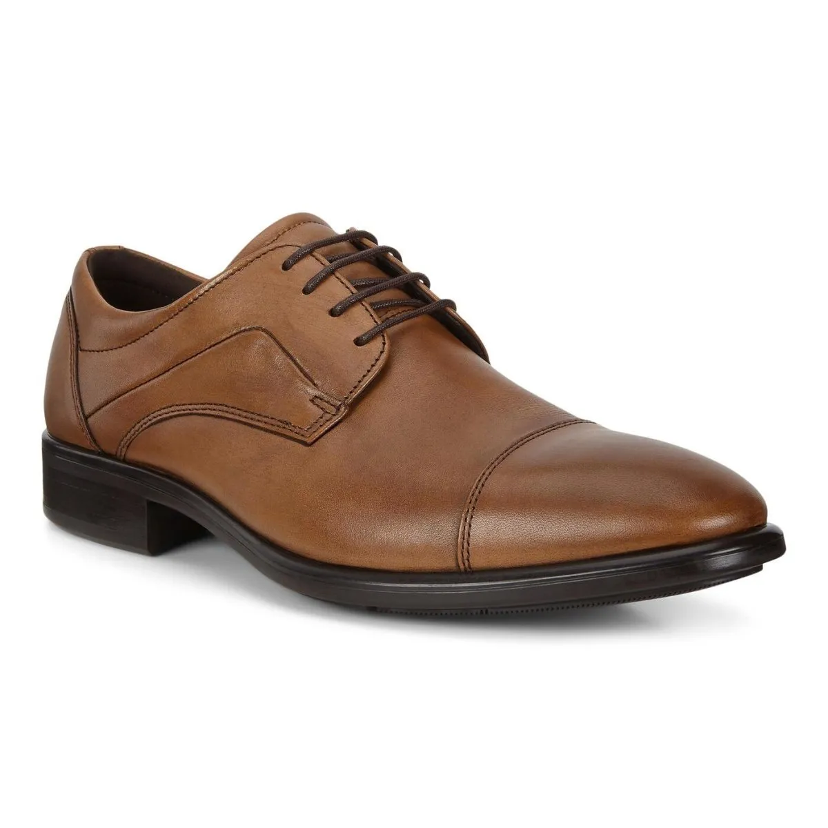 ECCO Men's City Tray Cap Toe Tie Brown