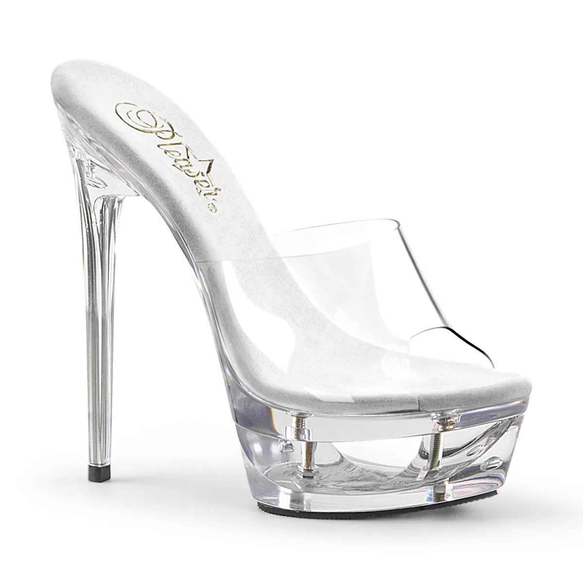 ECLIPSE-601 6 Inch Heel Clear Slide Platform Sandal