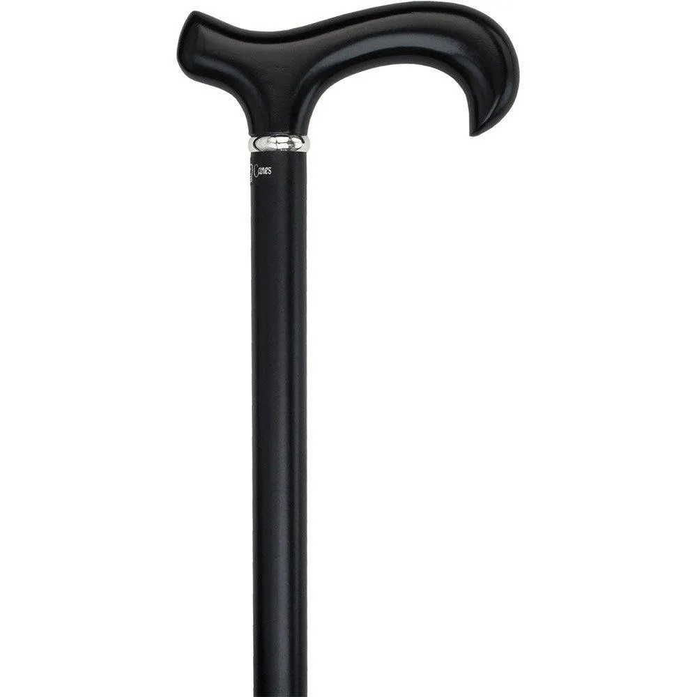 Exquisite Black Derby Cane, Silver Accent - Royal Elegance