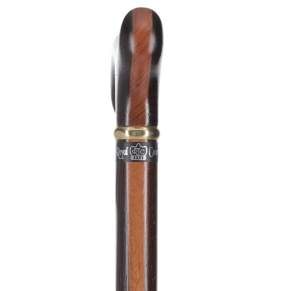 Exquisite Derby Cane: Afromosia Inlay, Textured Wenge Shaft