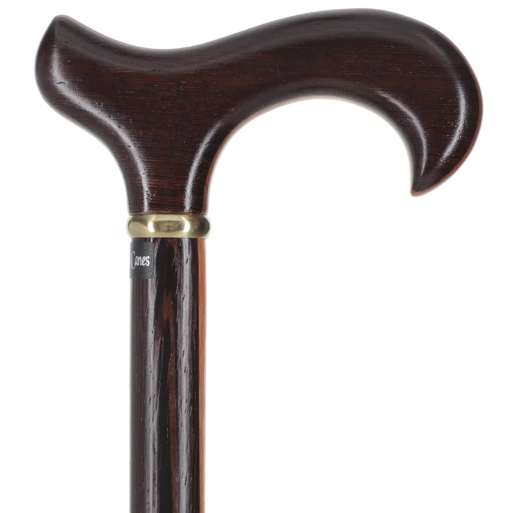 Exquisite Derby Cane: Afromosia Inlay, Textured Wenge Shaft