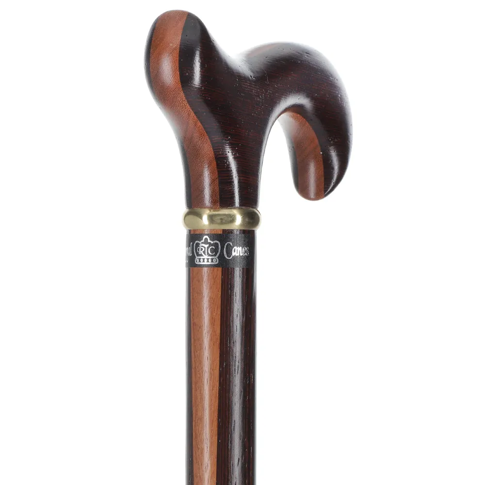 Exquisite Derby Cane: Afromosia Inlay, Textured Wenge Shaft