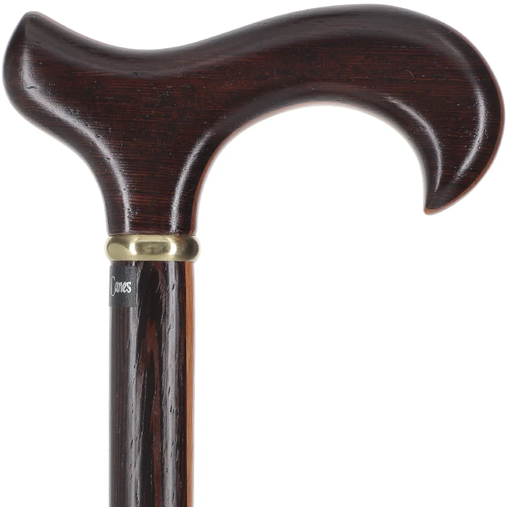 Exquisite Derby Cane: Afromosia Inlay, Textured Wenge Shaft