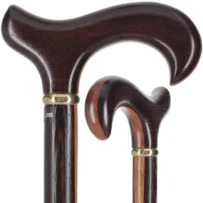 Exquisite Derby Cane: Afromosia Inlay, Textured Wenge Shaft