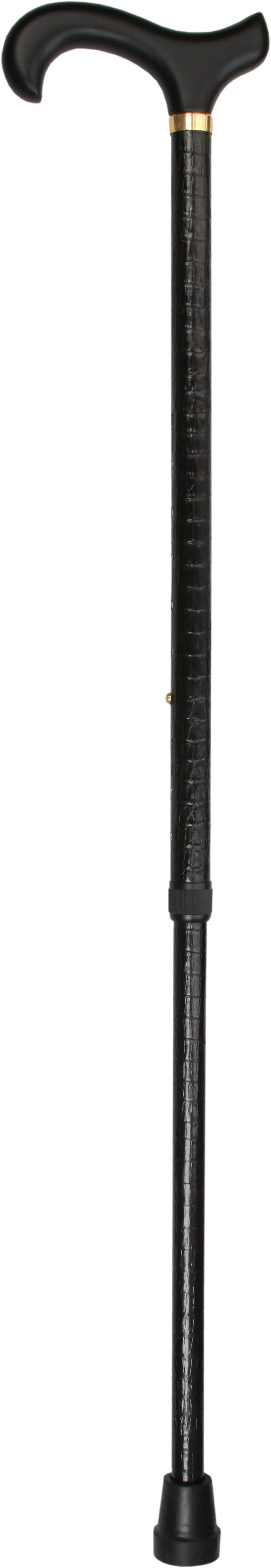 Faux Leather-Wrapped Adjustable Cane