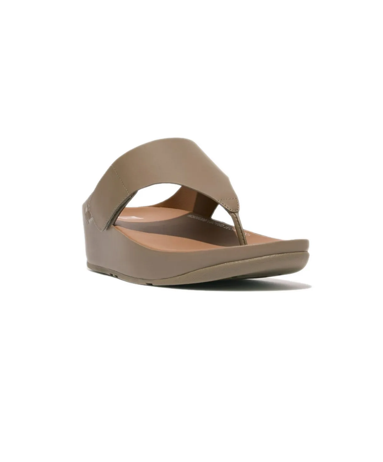 FitFlop Shuv Adjustable Leather Toe Post Grey