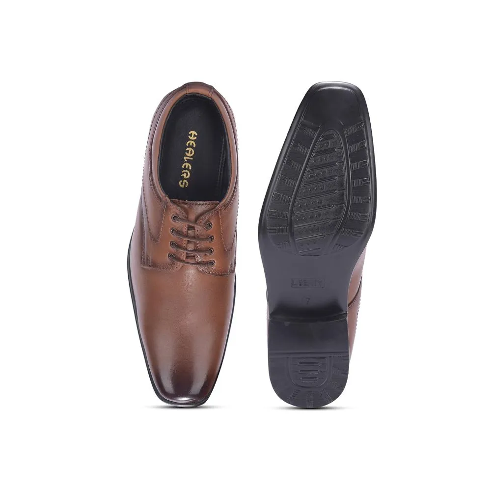 Fortune By Liberty Men HIL-3 Tan Formal Lacing Derby Shoes