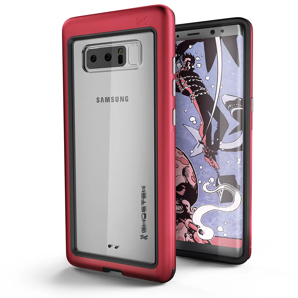 Galaxy Note 8, Ghostek Atomic Slim Galaxy Note 8 Case Shockproof Impact Hybrid Modern Design | Red