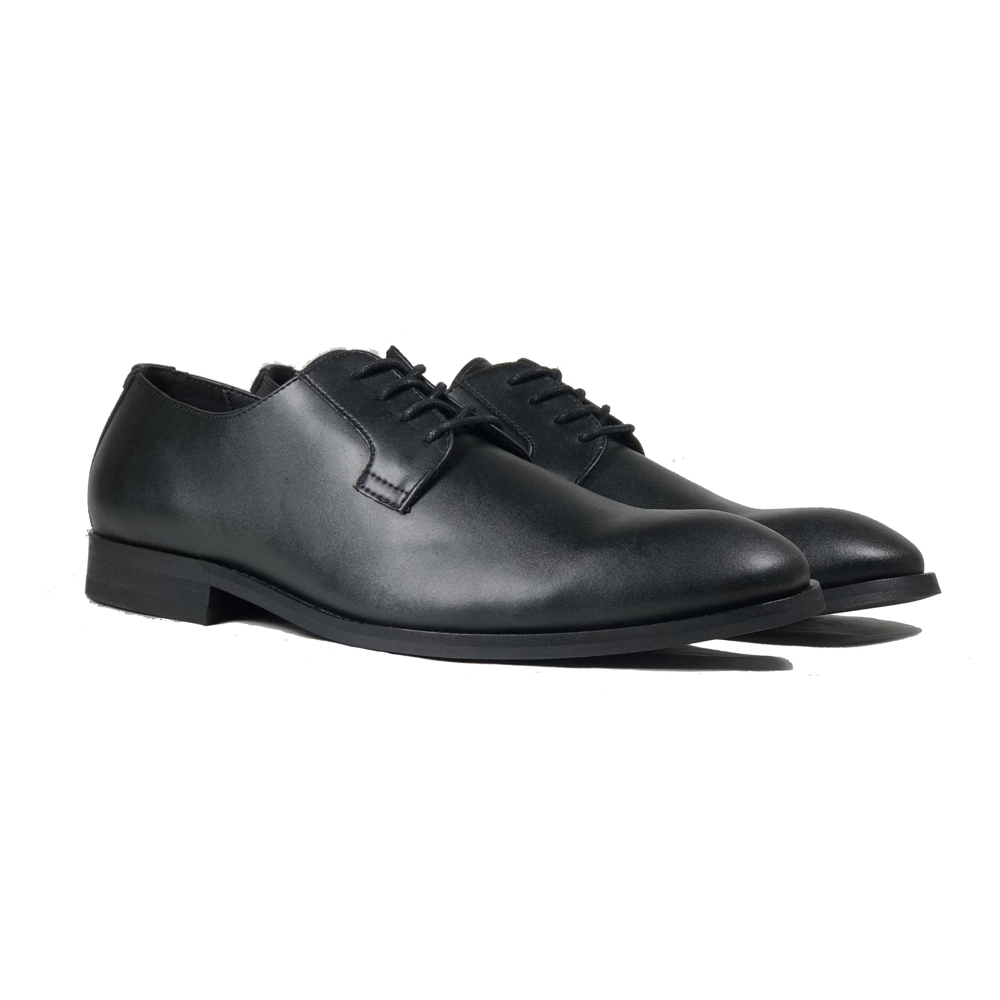 'Gideon' classic vegan derby round toe by Zette Shoes - black