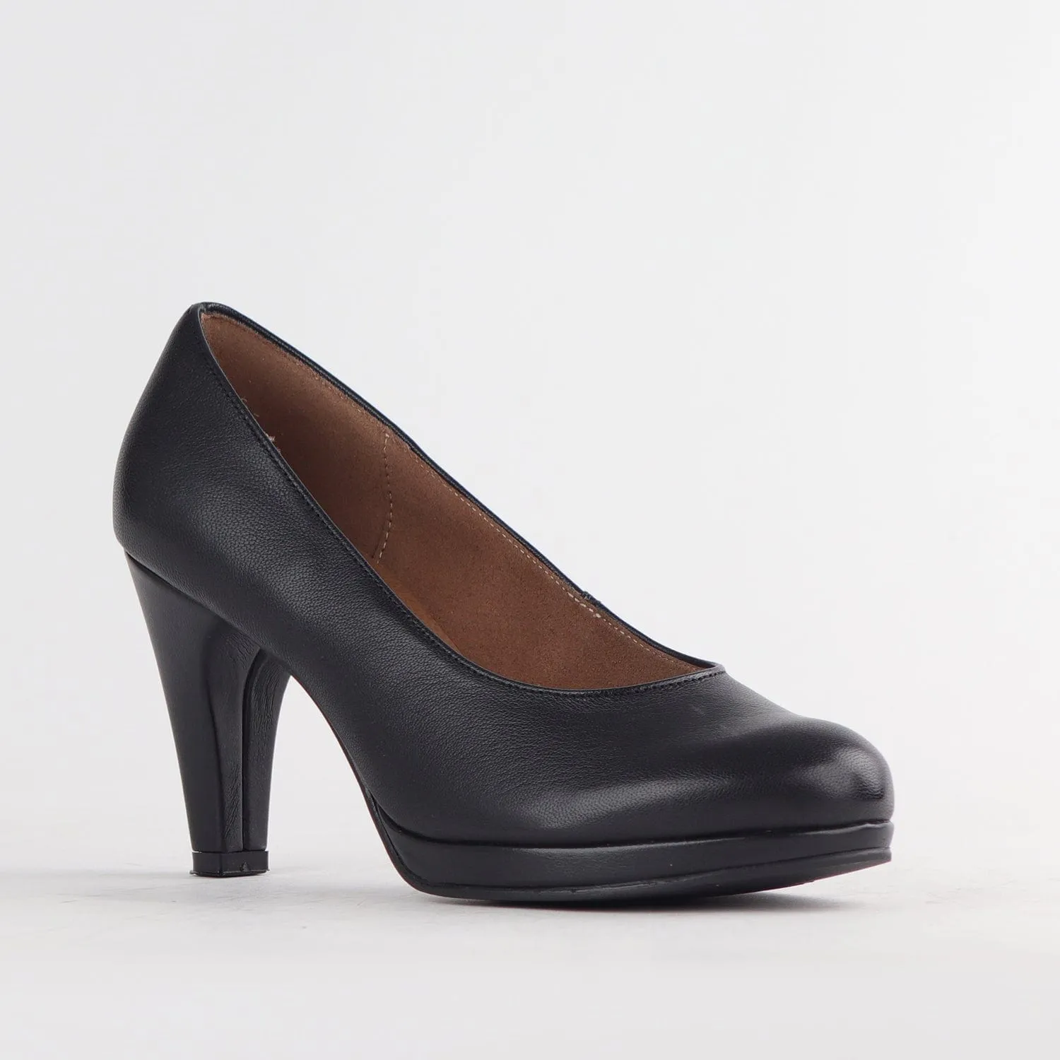 High Heel Court Shoe in Black- 11790