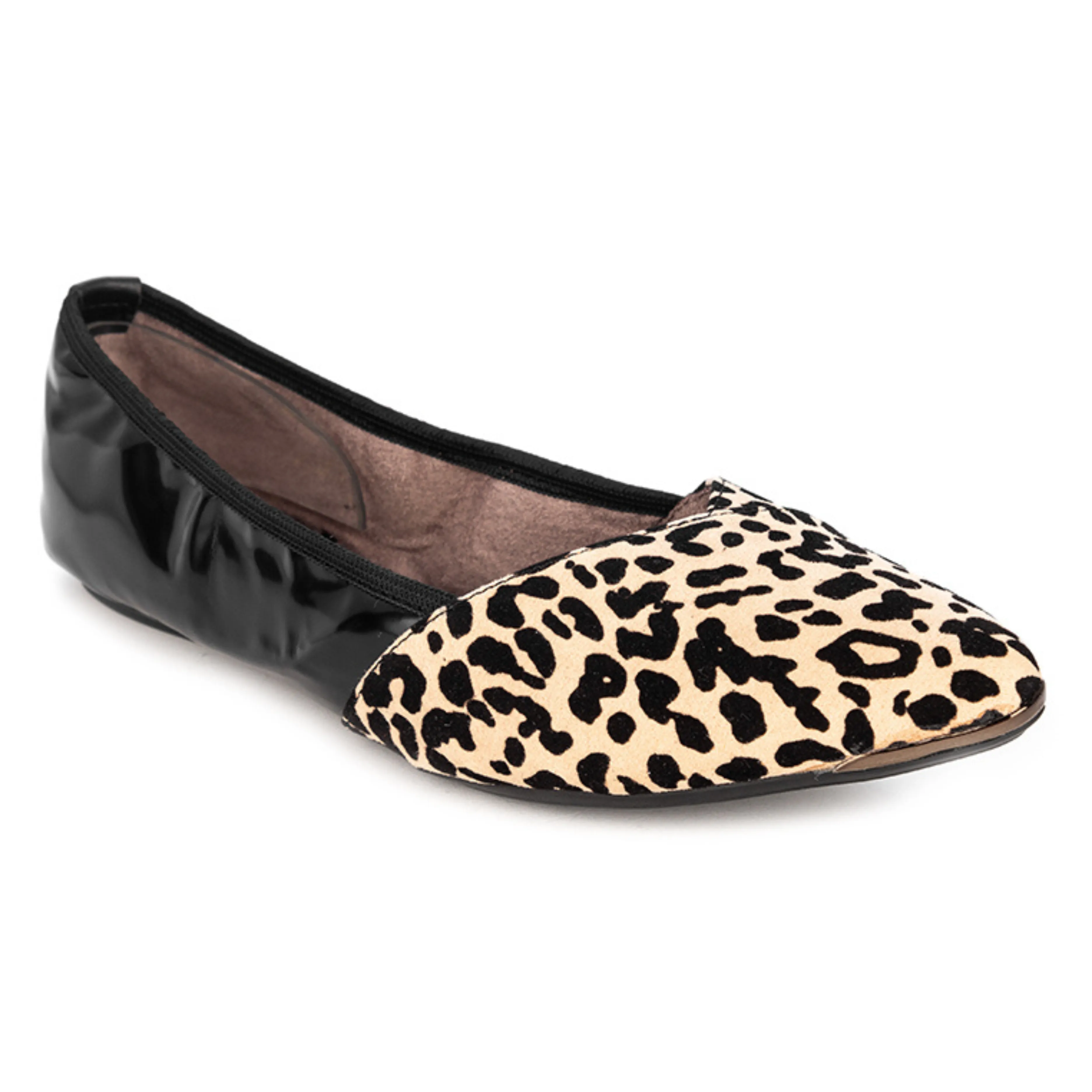 IVY Ballet Flat Shoes - Black/Leopard