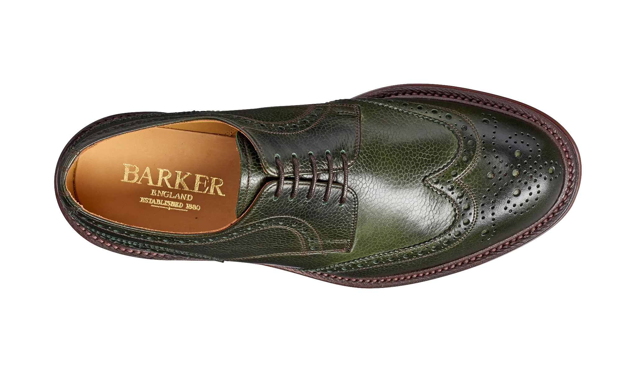 Kelmarsh - Olive Green Grain Wingtip Brogue