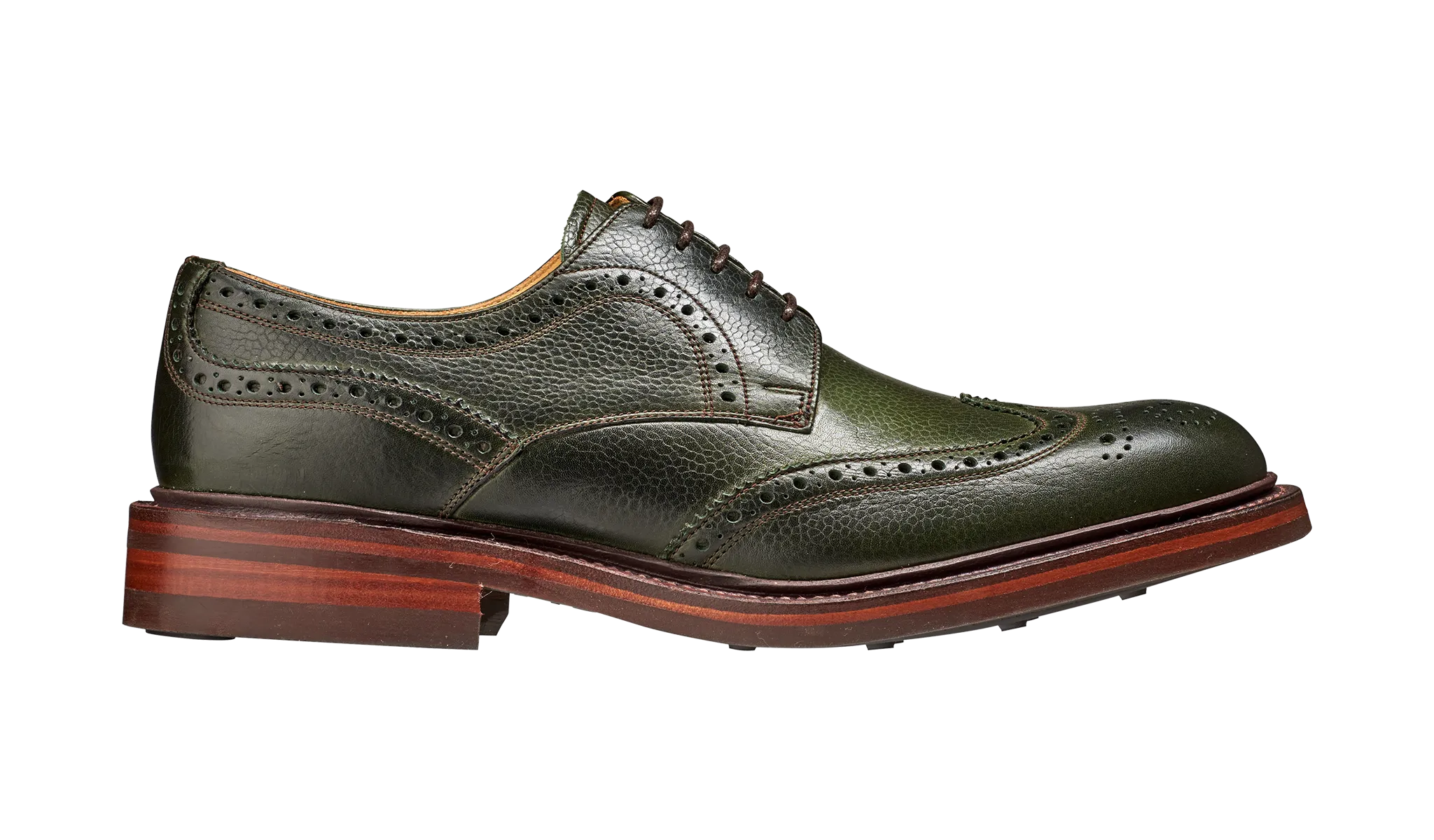 Kelmarsh - Olive Green Grain Wingtip Brogue