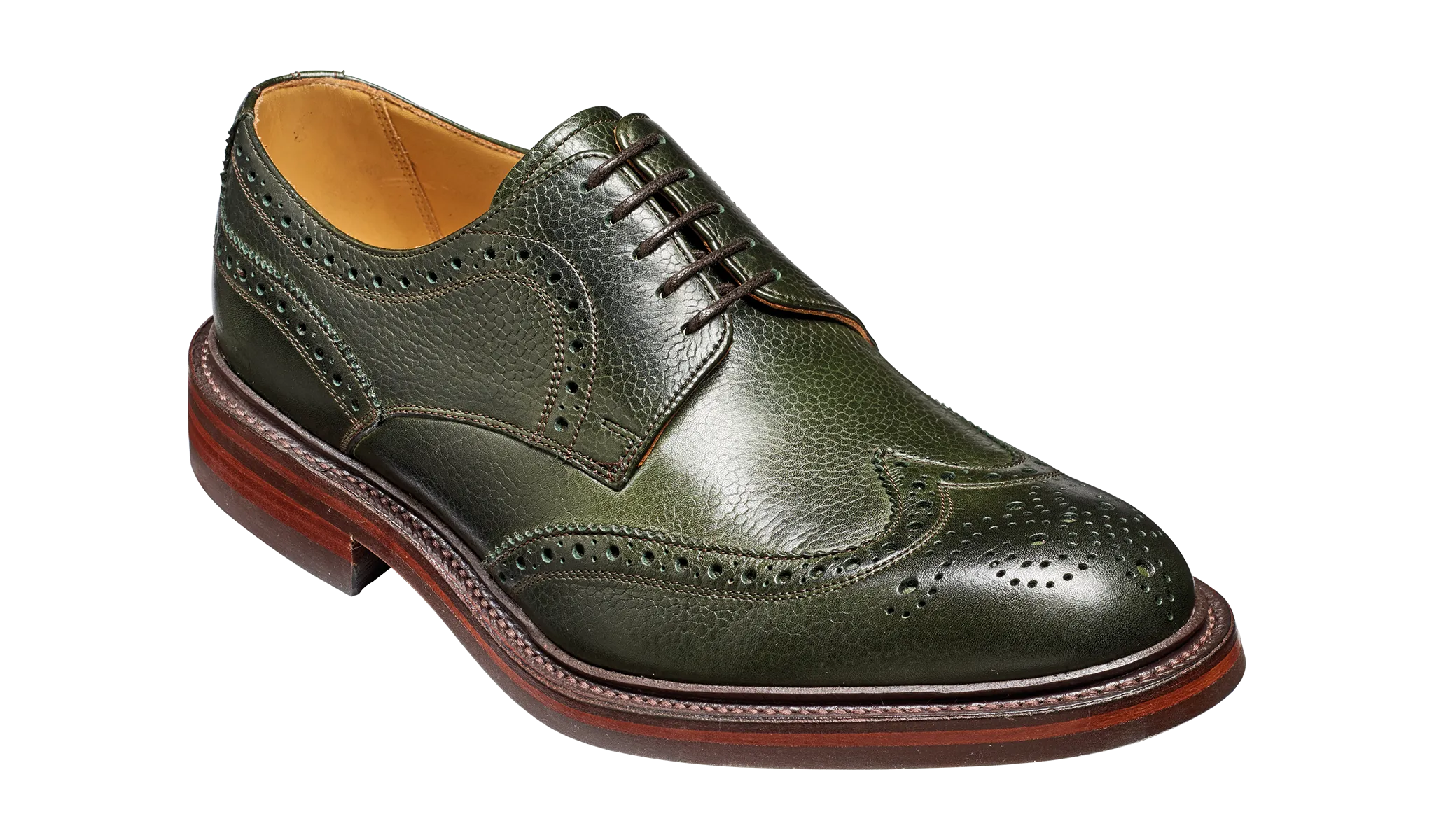 Kelmarsh - Olive Green Grain Wingtip Brogue