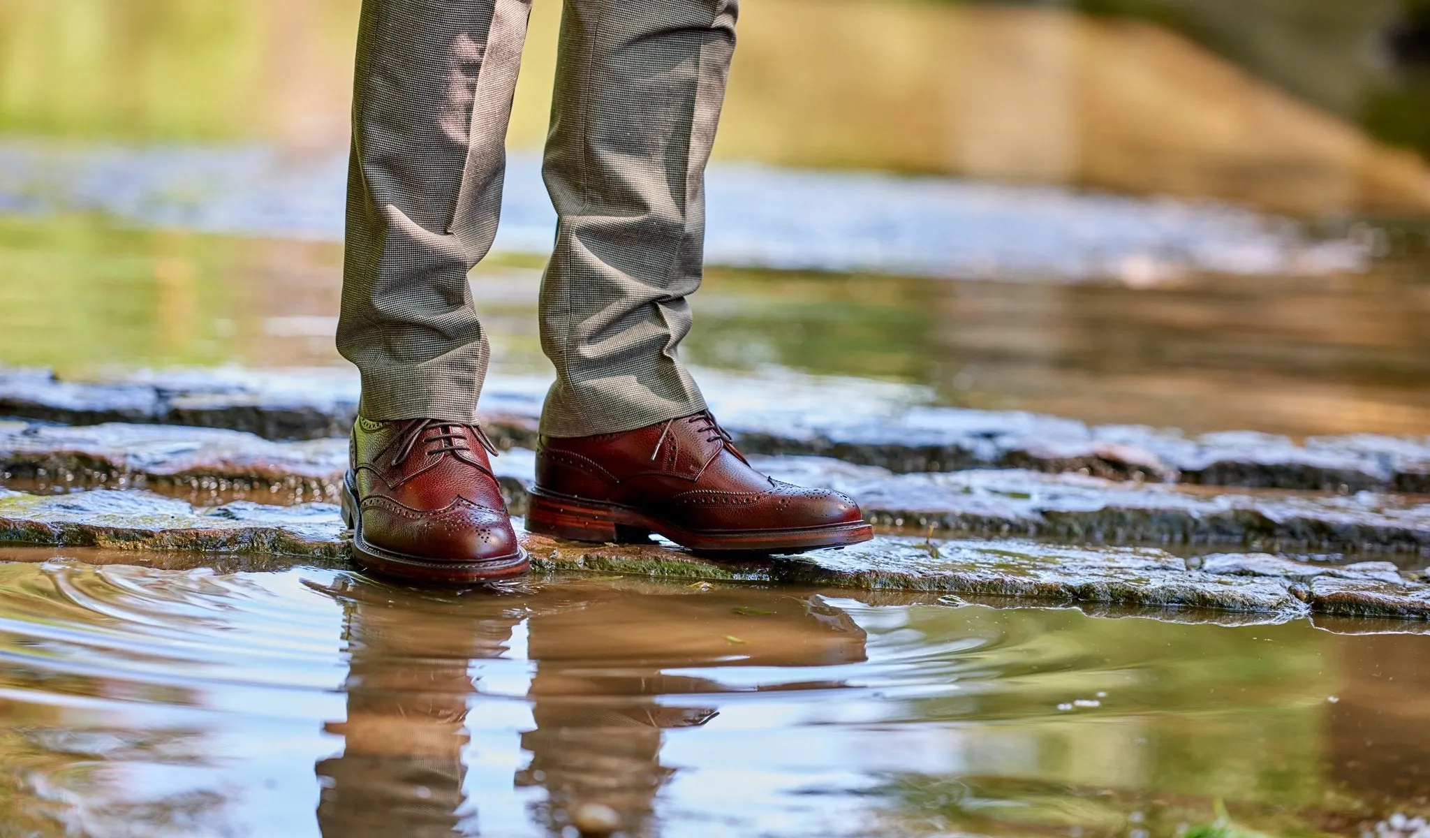 Kelmarsh - Olive Green Grain Wingtip Brogue